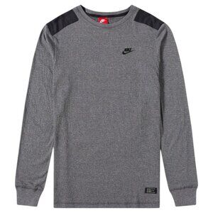 NIKE Long Sleeves Air Force 1 Tee Charcoal Heather & Black Men's Large Oversized